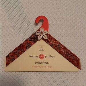 Lindsay Phillips Coral Snakeskin Switch Flop Interchangeable Straps Large